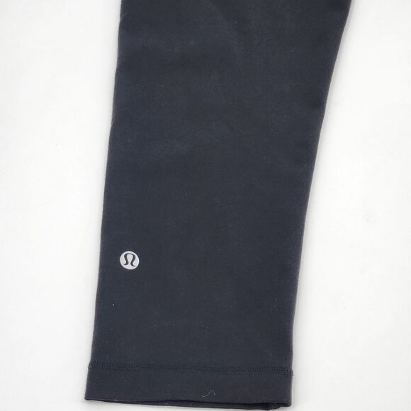Lululemon Wunder Under Crop Leggings Womens Size 6 High Waist Black Purple Gym - Picture 4 of 7